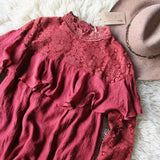 Rosalyn Lace Dress in Burgundy: Alternate View #2