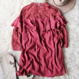 Rosalyn Lace Dress in Burgundy: Alternate View #5