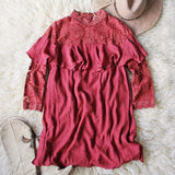 Rosalyn Lace Dress in Burgundy: Alternate View #3