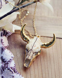 Rosewood Skull Necklace: Alternate View #1