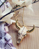 Rosewood Skull Necklace: Alternate View #2