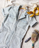 Rosie Short Coverall in Denim: Alternate View #2