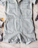 Rosie Short Coverall in Denim: Alternate View #3