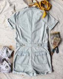 Rosie Short Coverall in Denim: Alternate View #4