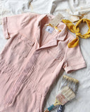 Rosie Short Coveralls in Pink: Alternate View #2