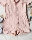Rosie Short Coveralls in Pink: Alternate View #3