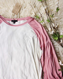 Ruffle Baseball Tee in Dusty Rose: Alternate View #3
