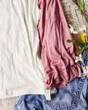 Ruffle Baseball Tee in Dusty Rose: Alternate View #4