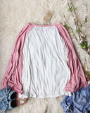 Ruffle Baseball Tee in Dusty Rose: Alternate View #5