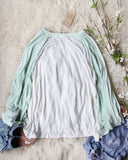 Ruffle Baseball Tee in Sage: Alternate View #4