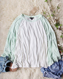 Ruffle Baseball Tee in Sage: Alternate View #1