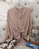 Sadie Plaid Tie Top: Alternate View #1