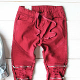 Sage Hills Moto Pants In Burgundy: Alternate View #2