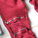 Sage Hills Moto Pants In Burgundy: Alternate View #3