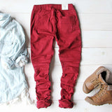 Sage Hills Moto Pants In Burgundy: Alternate View #4