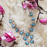 Sage Squash Blossom Necklace: Alternate View #1