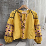 Saskatoon Boho Jacket in Mustard (wholesale): Alternate View #3
