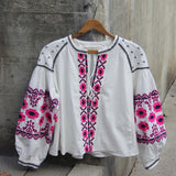 Saskatoon Boho Jacket in White (wholesale): Alternate View #1