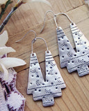 Shadow Moon Earrings in Brushed Silver: Alternate View #2