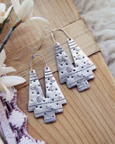 Shadow Moon Earrings in Brushed Silver: Alternate View #1