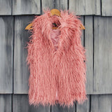 Siberian Rose Faux Fur Vest: Alternate View #1