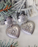 Sky Heart Earrings in Silver: Alternate View #2