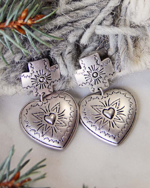 Sky Heart Earrings in Silver: Featured Product Image