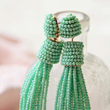 Sloane Tassel Earrings in Mint: Alternate View #2
