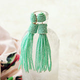 Sloane Tassel Earrings in Mint: Alternate View #1