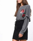 Sloane Sweet Tee in Gray: Alternate View #3