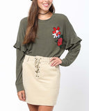 Sloane Sweet Tee in Olive: Alternate View #2