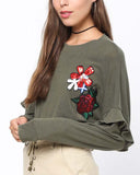 Sloane Sweet Tee in Olive: Alternate View #1