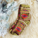 Snowy Cabin Socks: Alternate View #1