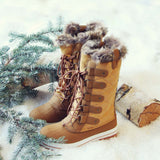 The Snowy Pines Snow Boots in Tan: Alternate View #1