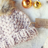 Soft Snow Knit Beanie in Blush: Alternate View #2