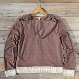 Spool Gym Lace Hoodie in Brown: Alternate View #4