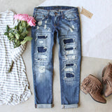 Stitch & Patch Boyfriend Jeans: Alternate View #1