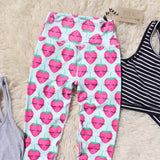 Strawberry Stretch Yoga Pants: Alternate View #2