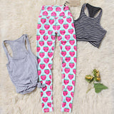 Strawberry Stretch Yoga Pants: Alternate View #1