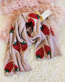 Strawberry Knit Scarf in Pink: Alternate View #1