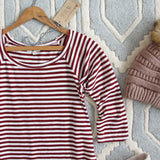 The Striped Babe Tee in Plum: Alternate View #2