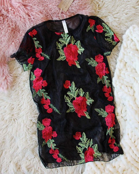 Sugared Rose Layering Tunic in Black: Featured Product Image