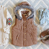 Suncadia Hooded Vest in Camel: Alternate View #2