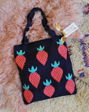 Sweater Knit Tote in Strawberry: Alternate View #1