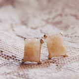 Sweet Druzy Earrings in Peach: Alternate View #2