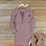 Sweet Lace-up Dress in Mauve: Alternate View #1