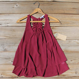 Sweet Thicket Ruffle Top in Wine: Alternate View #2