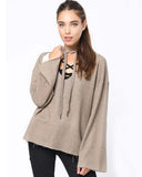 Sweet Tie Sweatshirt in Taupe: Alternate View #6