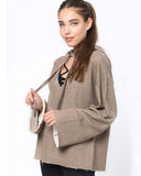Sweet Tie Sweatshirt in Taupe: Alternate View #7