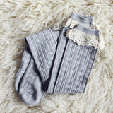 Sweetheart Lace Socks in Gray: Alternate View #1